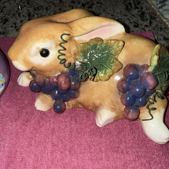 Orange and Purple Bunny Decor Accent Piece - Picture 2 of 5
